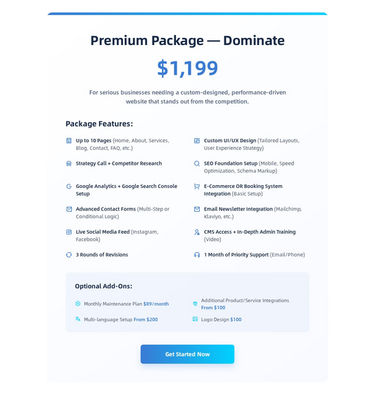 Premium Package — "Dominate"